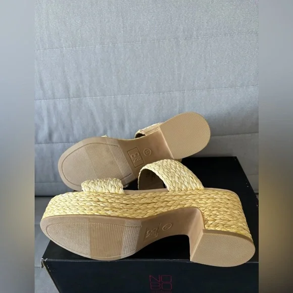 No Boundaries Women's Beige Woven Platform Sandals Size 11 - Picture 10 of 11